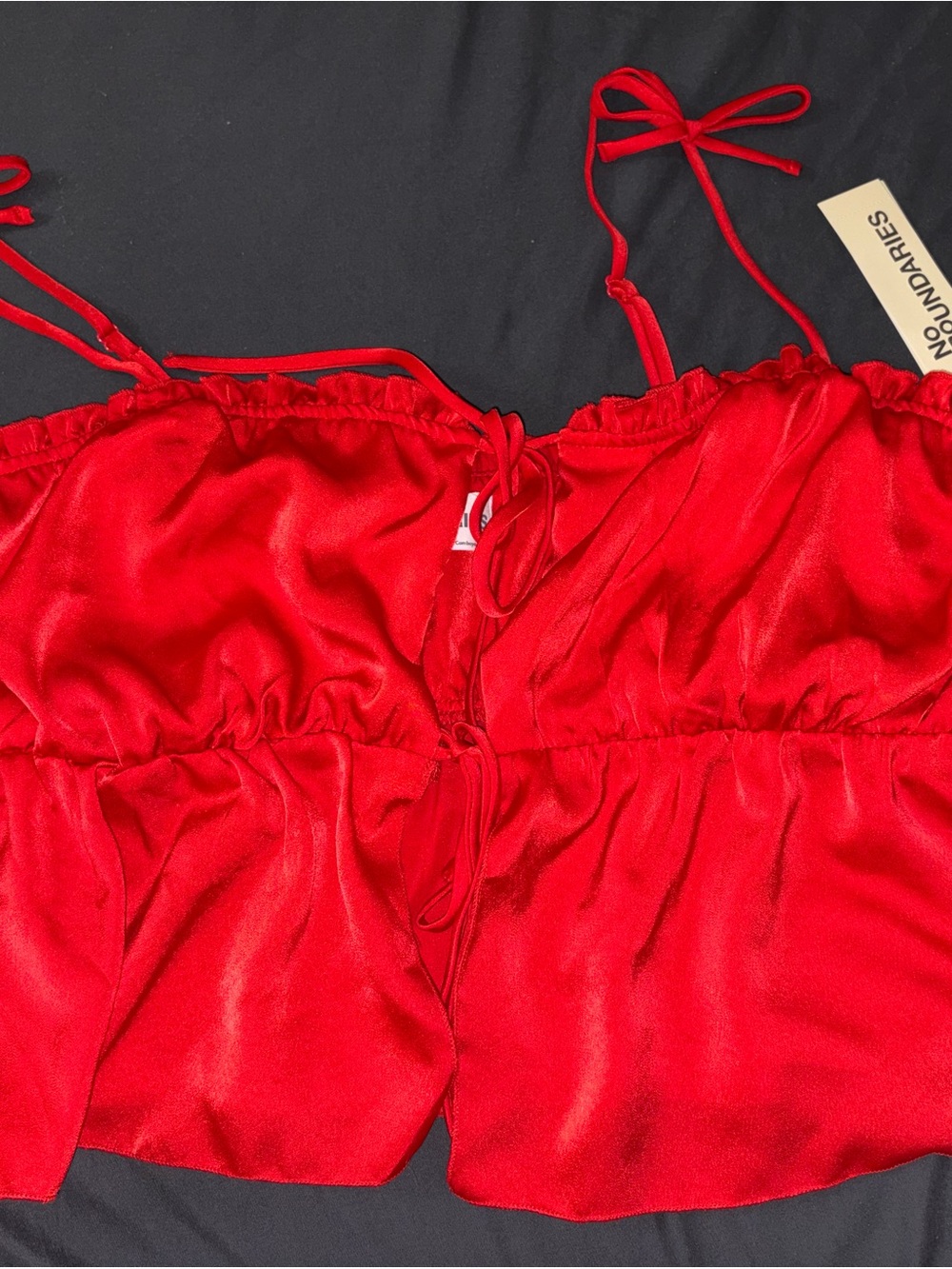 No Boundaries Red Satin Cami